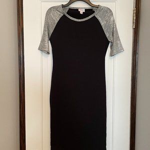 LuLaRoe Black/Silver Julia Dress - XS